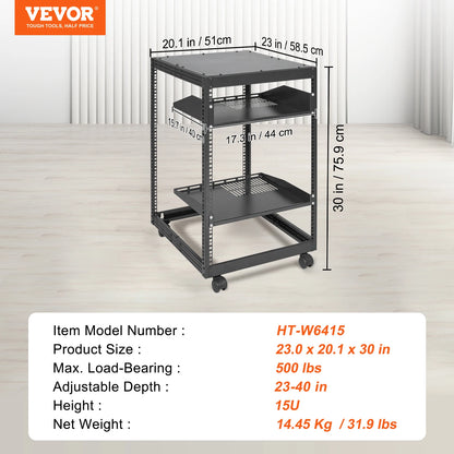 SucceBuy Open Frame Server Rack Floor Standing or Wall Mounted