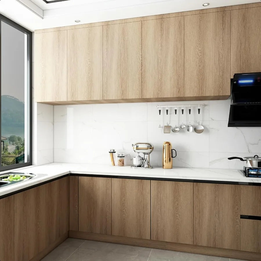 Walnut Wood Wallpaper Light Brown Vinyl Wrap