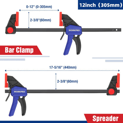 Bar Clamps for Woodworking One-Handed Clamp/Spreader