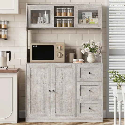 67 Inch Kitchen Pantry Cabinet - Storage Hutch with Drawers