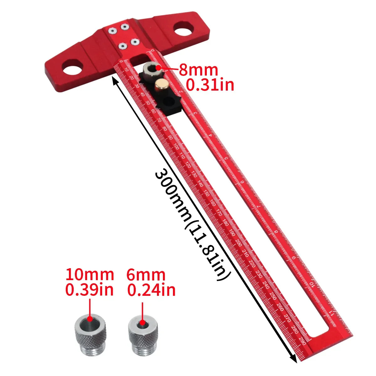 2 in 1 Drilling Positioning Scoring Ruler - Woodworking T-Rule