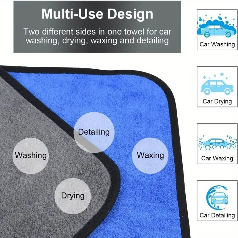 4pcs Microfiber Car Washing Towel - Soft & Quick Drying