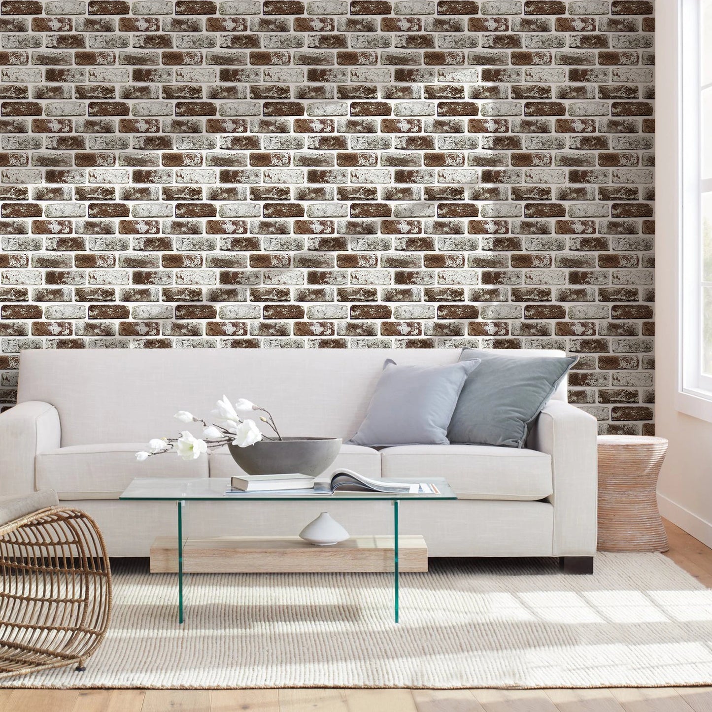 3D PVC Faux Brick Self-adhesive Wall Panel