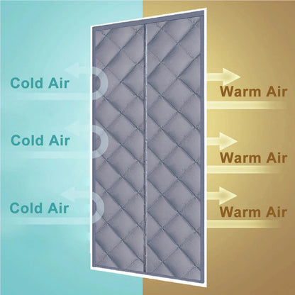 31.5 in. x 79 in. Gray Thermal Insulated Curtain, Magnetic