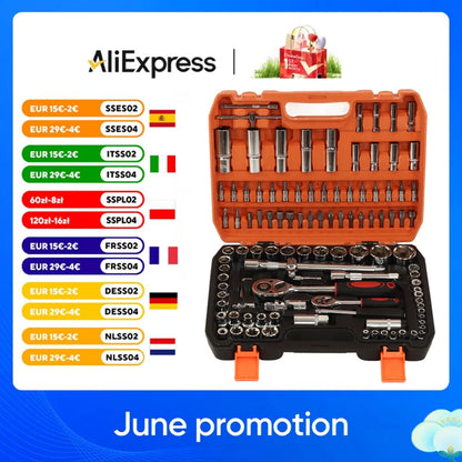 New 108Pcs Multi Function Socket Wrench Torque Tool Kit