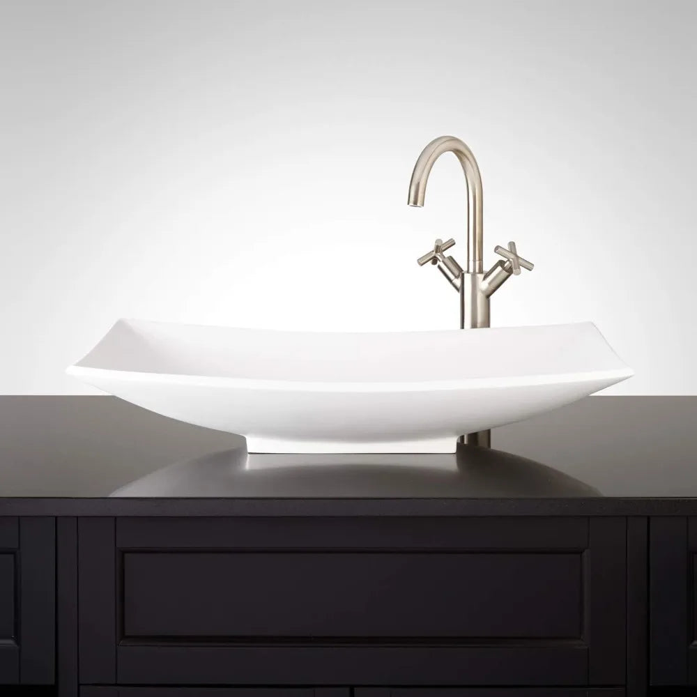 Violette 26" Resin Vessel Bathroom Sink - White