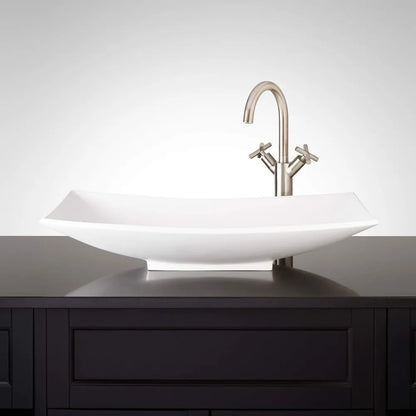 Violette 26" Resin Vessel Bathroom Sink - White
