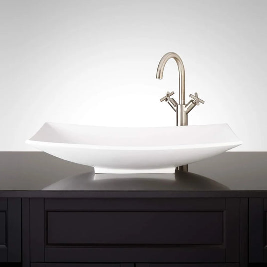 Violette 26" Resin Vessel Bathroom Sink - White