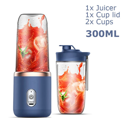Portable Mixer with 6 Blades Juicer Cup Set