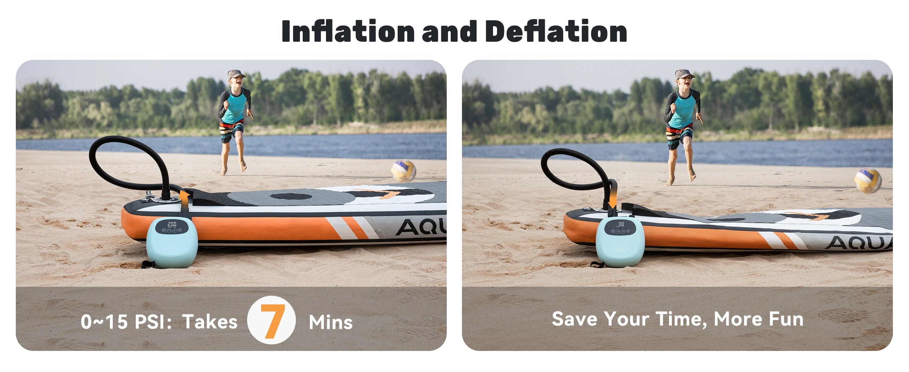 Electric 20PSI SUP Pump 38.48Wh Battery - Portable Air Pump