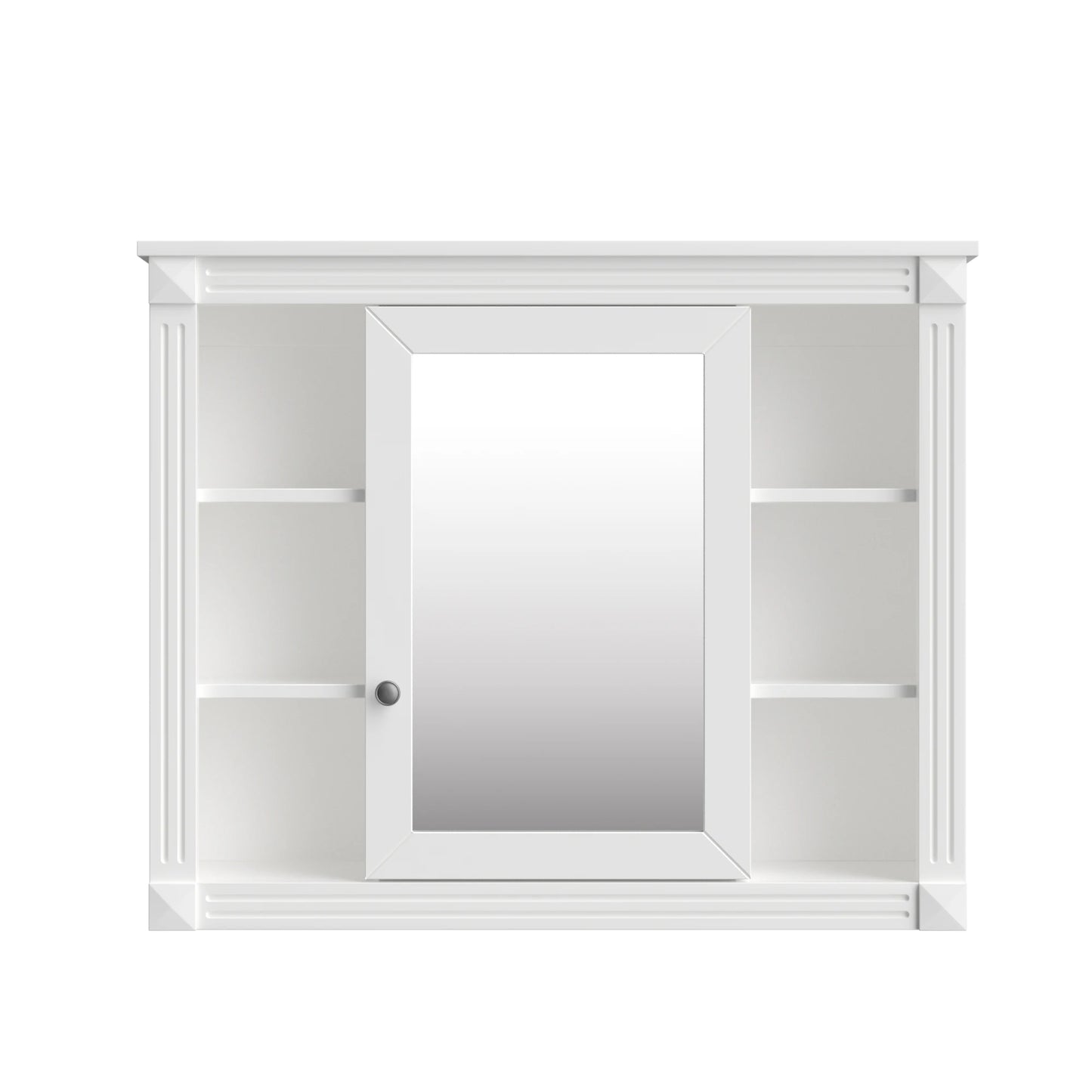 35 Inch Bathroom Wall Cabinet - Modern Mirror & 6 Shelves