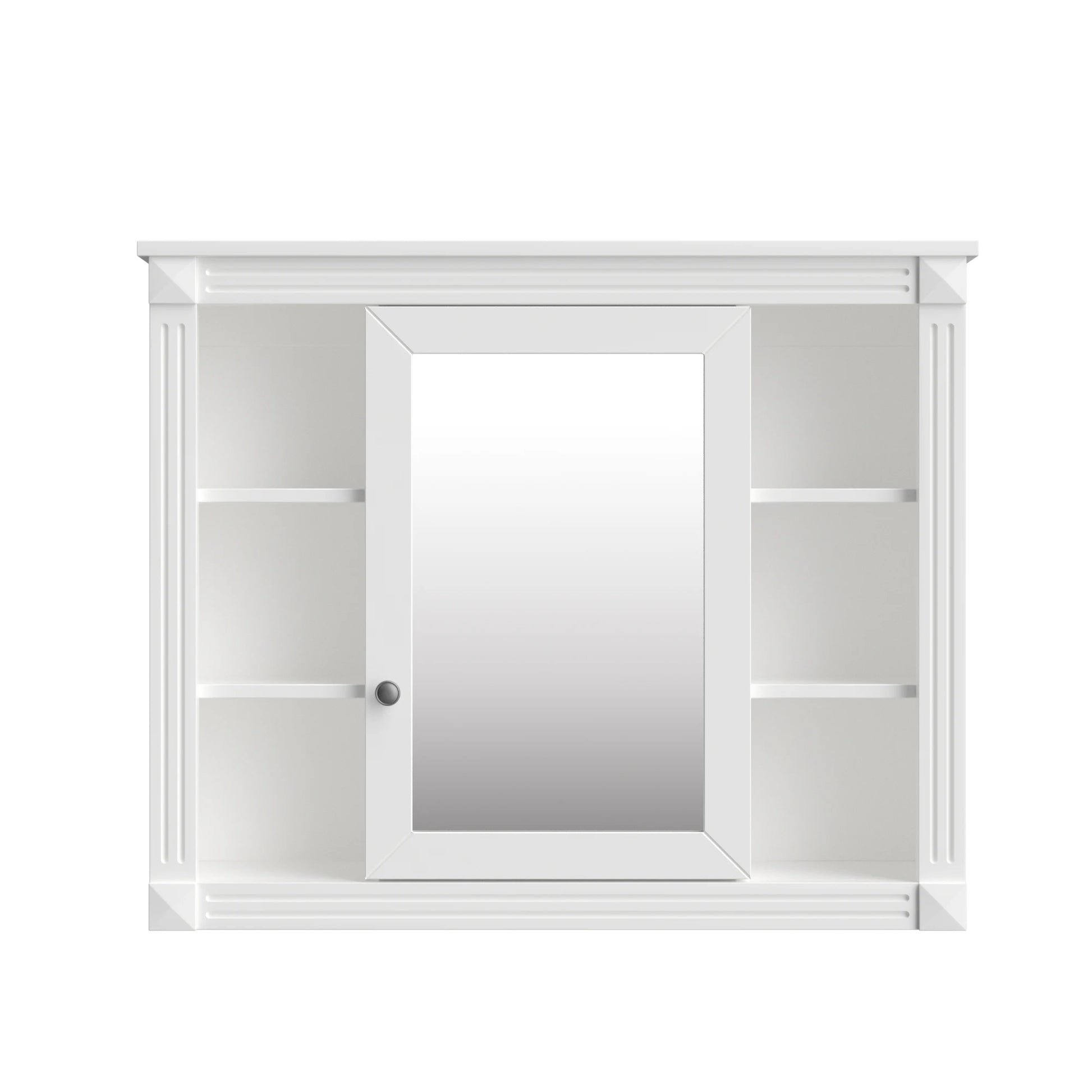 35 Inch Bathroom Wall Cabinet - Modern Mirror & 6 Shelves
