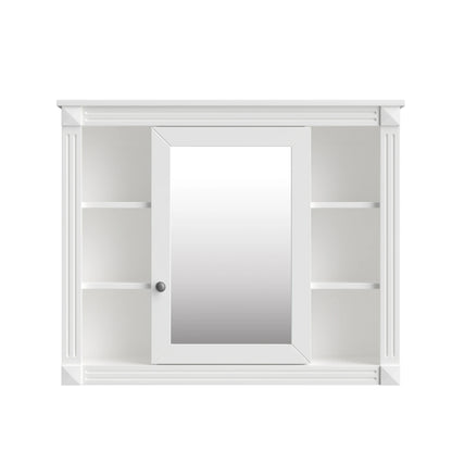 35 Inch Bathroom Wall Cabinet - Modern Mirror & 6 Shelves