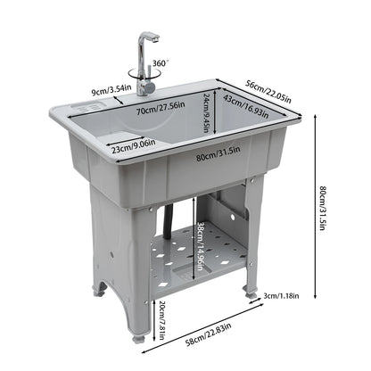 Multifunctional Laundry Sink: Durable PP Material