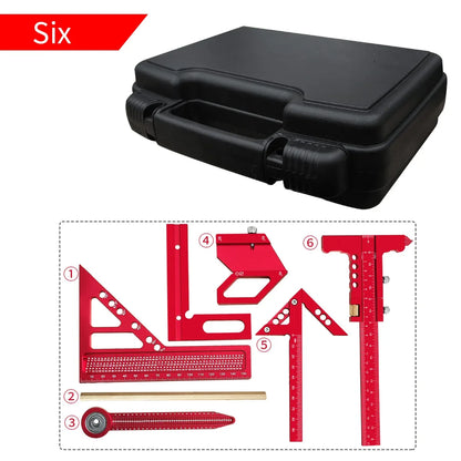 Aluminum Alloy Woodworking Measuring Ruler Kit with Box