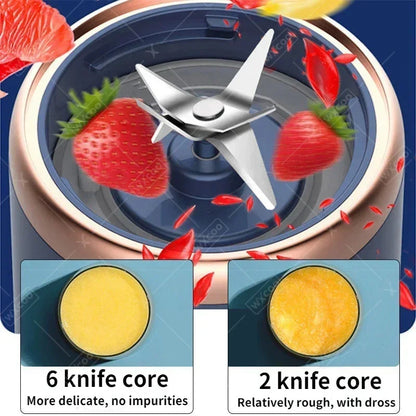 Portable Mixer with 6 Blades Juicer Cup Set