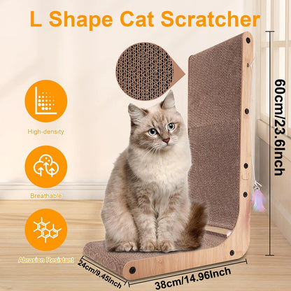 L Shape Cat Scratcher, 23.6 Inch Cat Scratchers for Indoor Cats