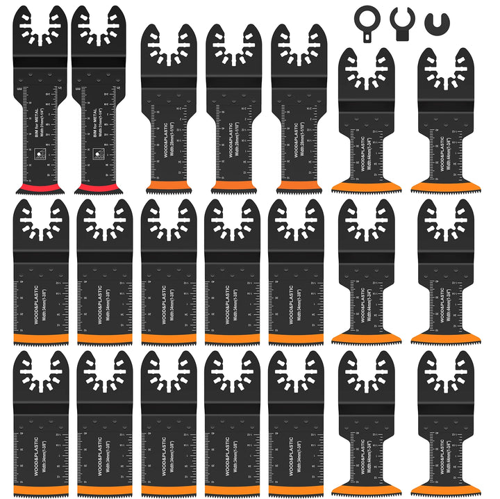 21Pcs Oscillating Saw Blades Set - Multi-Tool Blade Kit