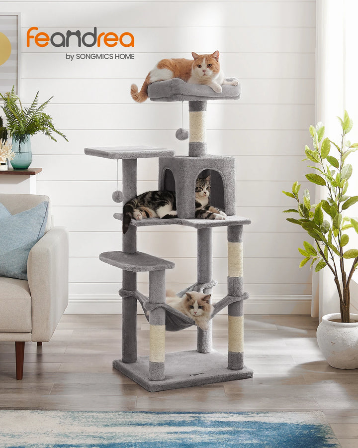 Feandrea Cat Tree 56.3-Inch - Multi-Level Cat Tower Condo