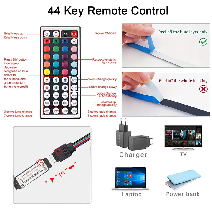 Led Strip Lights with Key Remote