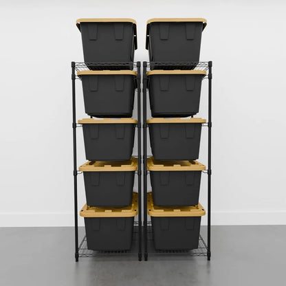 2 Pack 5-Tier Steel Tote Rack