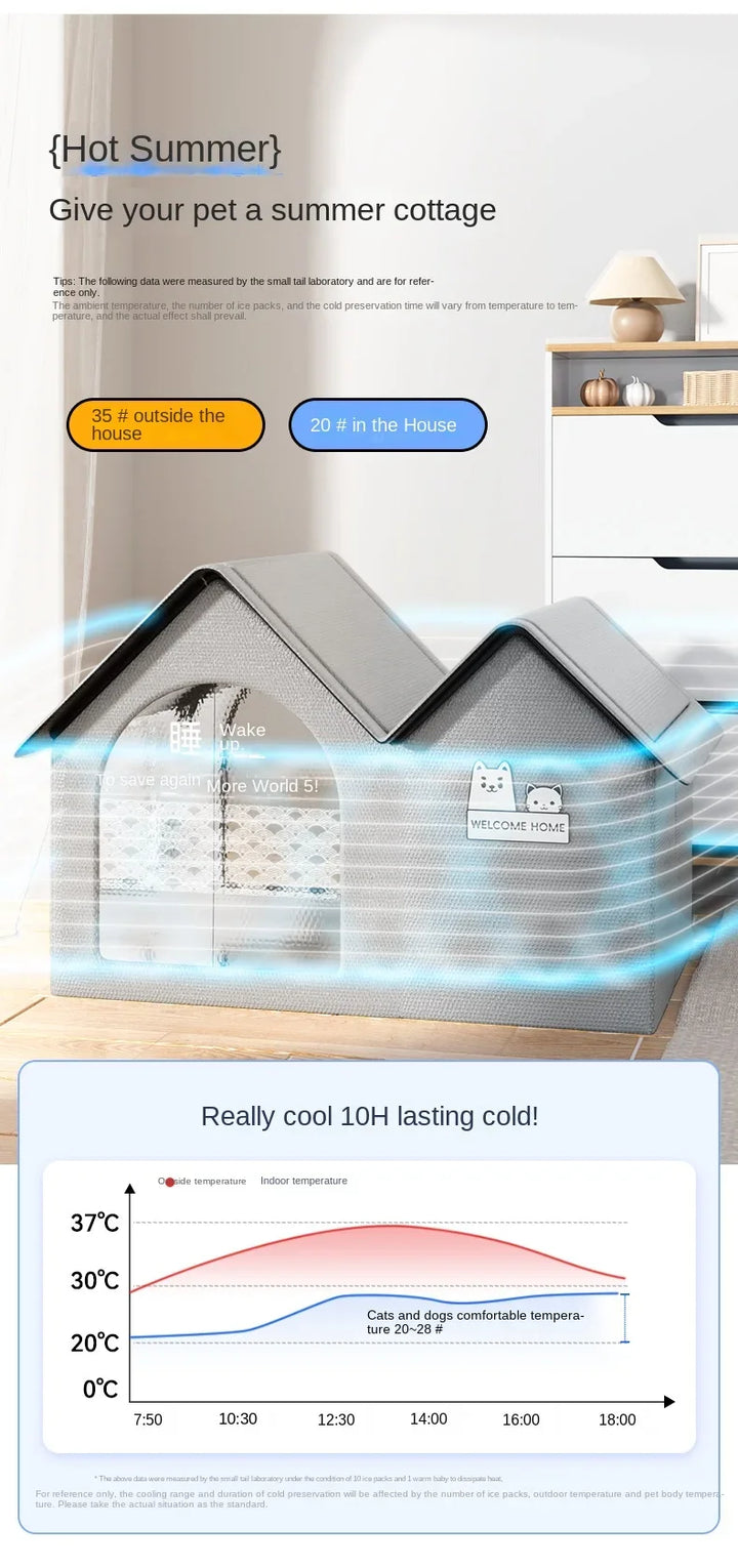 Cat Cooling Dog Ice House - Summer Air Conditioning Bed