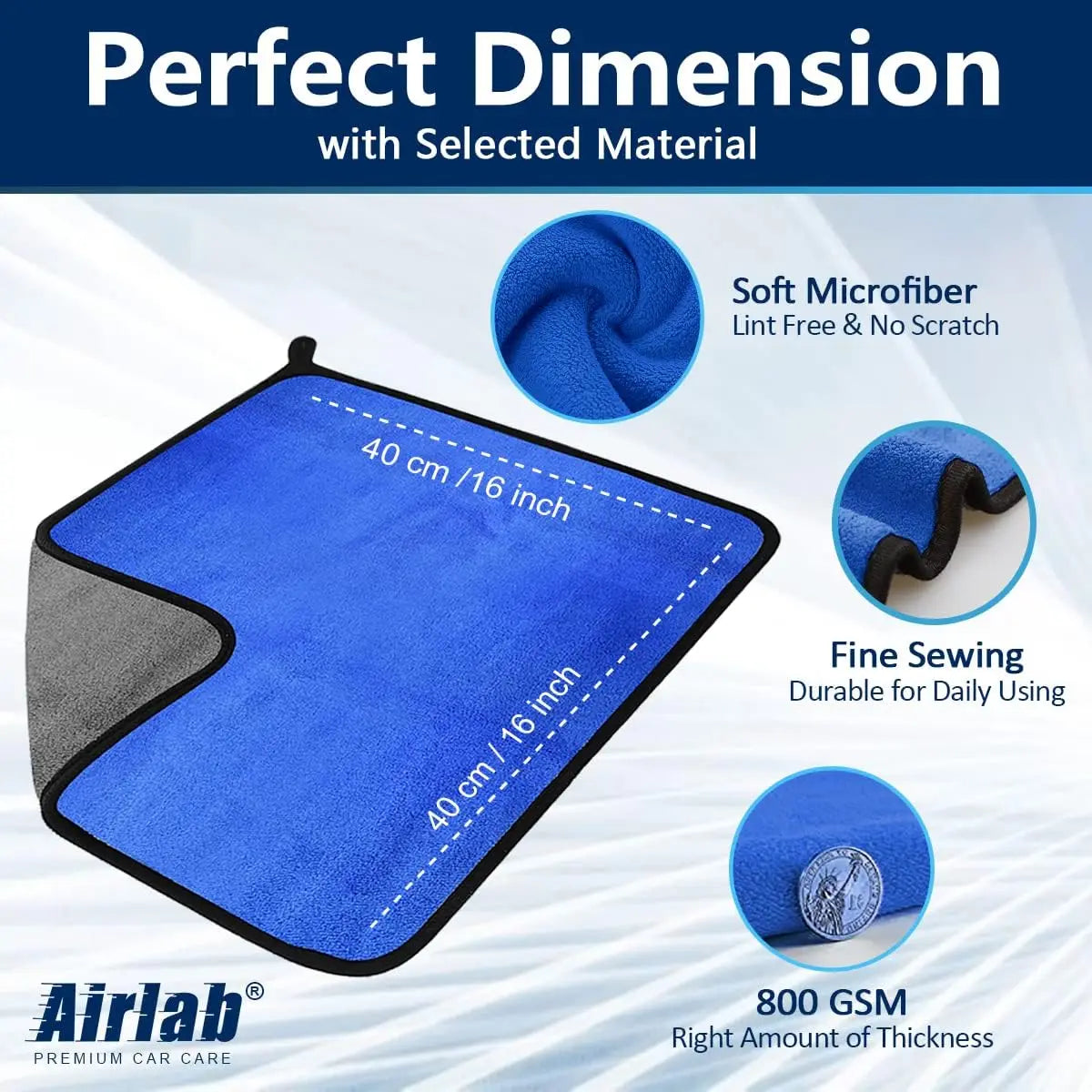 4pcs Microfiber Car Washing Towel - Soft & Quick Drying