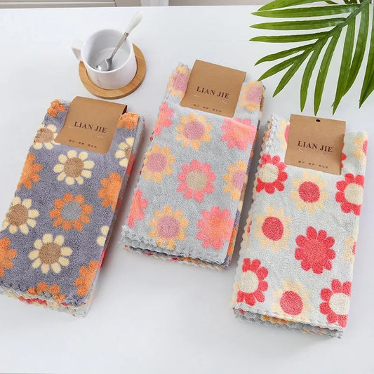4Pcs Kitchen Cleaning Cloths, Soft Absorbent Dishcloth