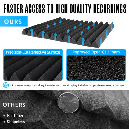 52 Pack Cheap Acoustic Foam Panels, Large Sound Proof Foam Panels for Walls