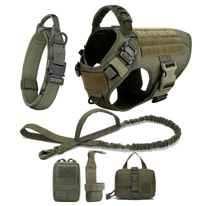 Large Dog Harness And Leash Set - Heavy Duty Tactical Vest