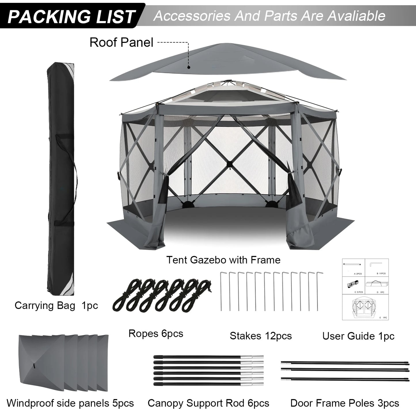 Pop up Gazebo Screen Tent Screen House for Camping