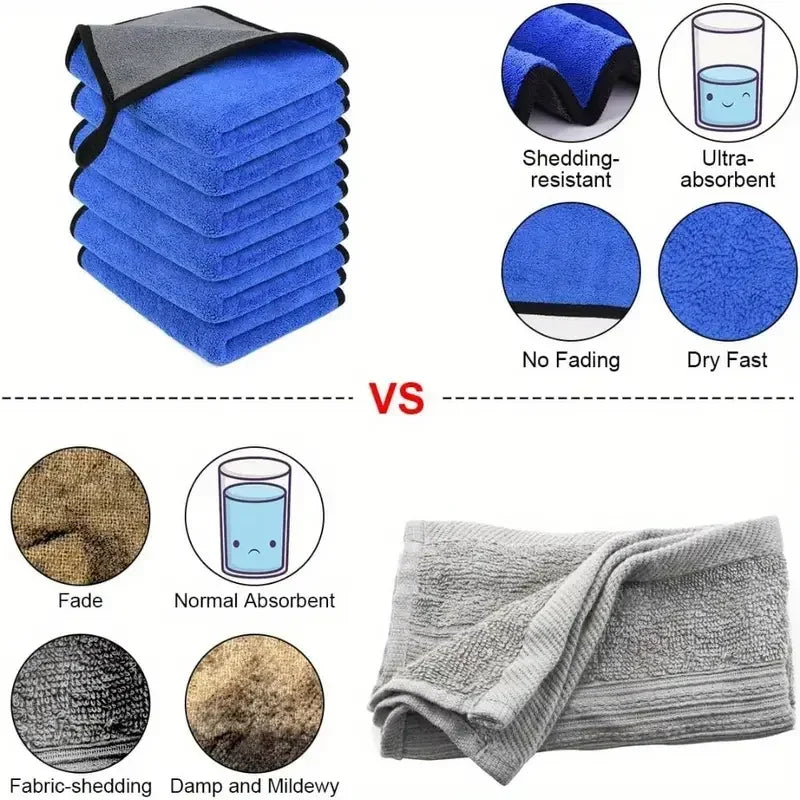 4pcs Microfiber Car Washing Towel - Soft & Quick Drying