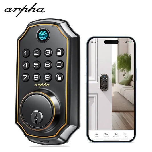 Arpha D280 Keyless Entry Door Lock 5-in-1 Smart Fingerprint Deadbolt w/Keypad