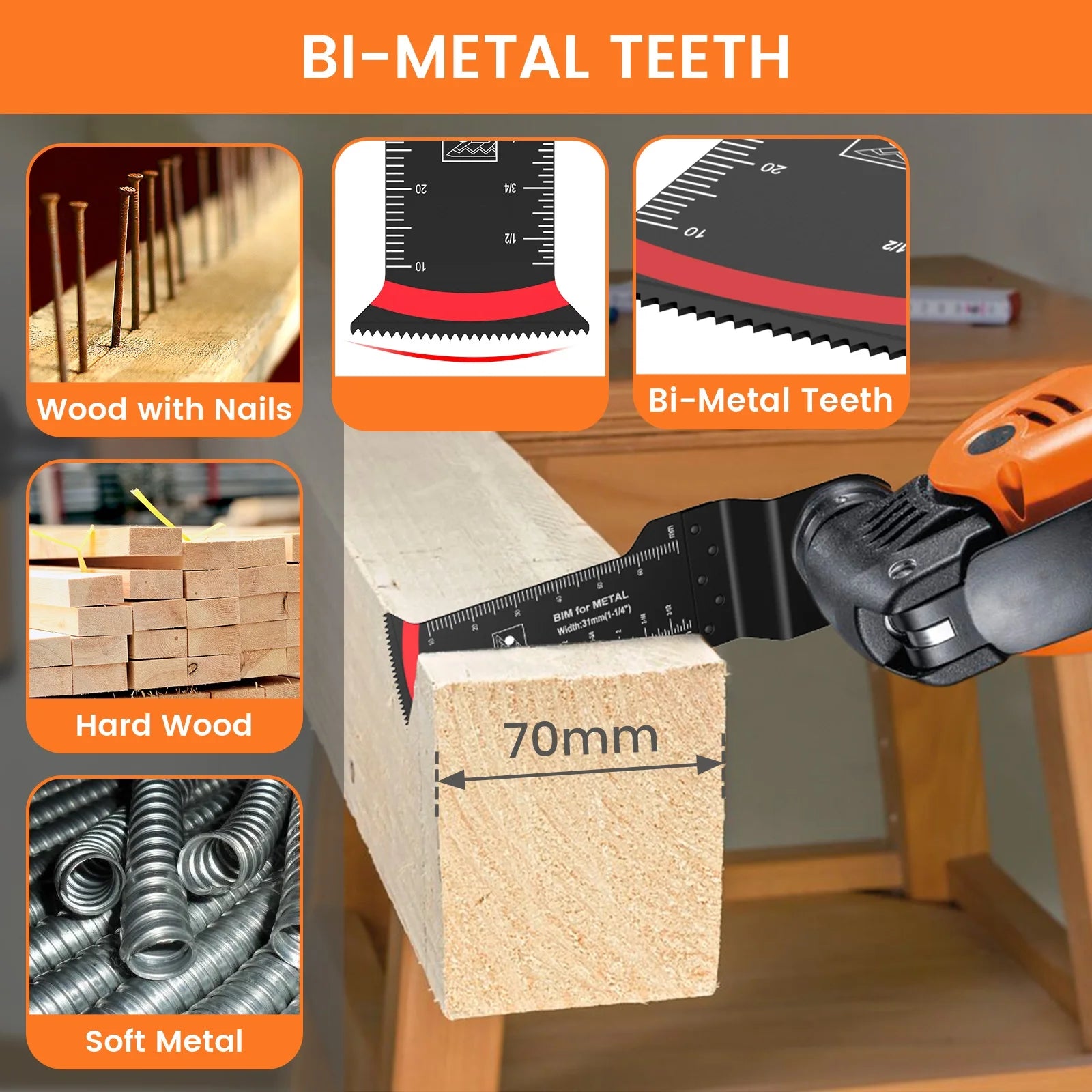 21Pcs Oscillating Saw Blades Set - Multi-Tool Blade Kit