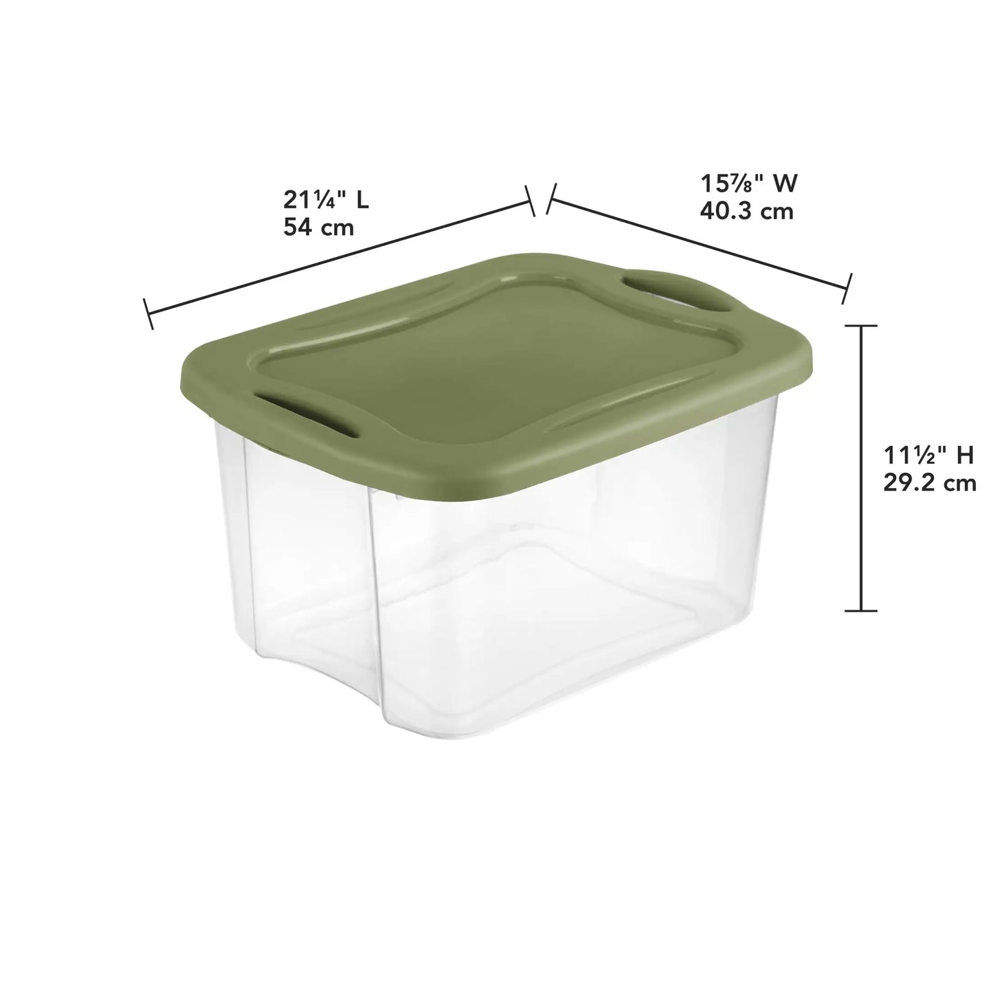 40 Quart Plastic Storage Bin, Green