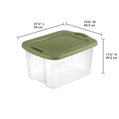40 Quart Plastic Storage Bin, Green