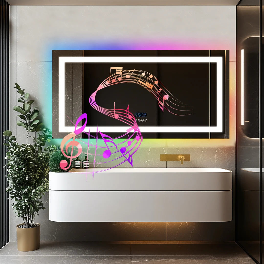 LUVODI Smart Bluetooth Bathroom Mirror LED Lighted Touch Screen