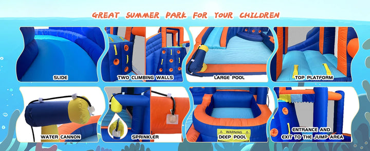 Inflatable Bounce House with Slide - Kids Jumping Castle
