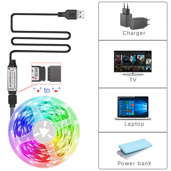 Led Strip Lights with Key Remote - 44 Key RGB Color Changing