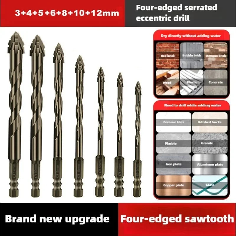 4-Blade Saw Tooth Eccentric Drill Bit | Efficient Drill & Tap