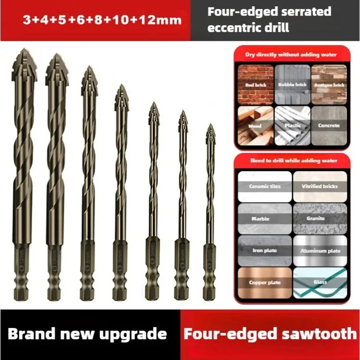 4-Blade Saw Tooth Eccentric Drill Bit | Efficient Drill & Tap