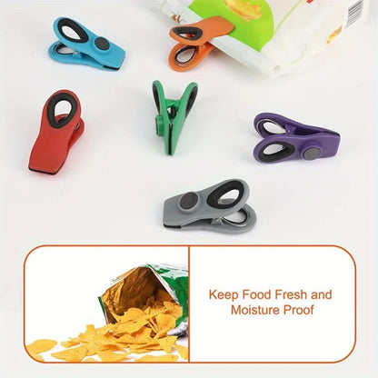 3pcs/6pcs/9pcs Reusable Sealing Bag Clip With Magnet