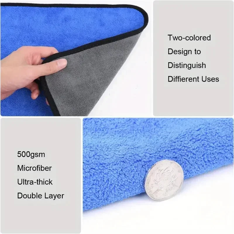 4pcs Microfiber Car Washing Towel - Soft & Quick Drying