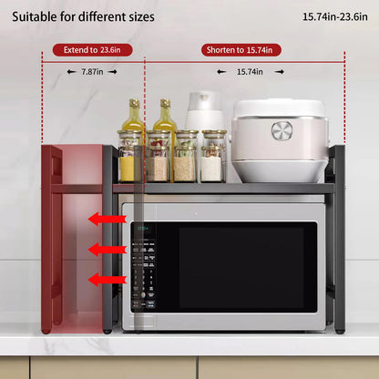 1pc Expandable 42-64cm Microwave Shelf Organizer