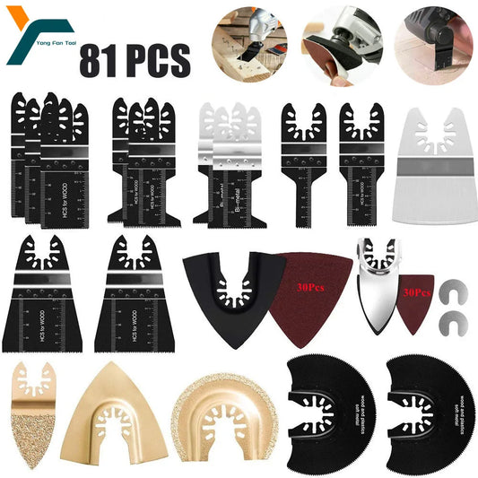 81Pcs Quick Change Oscillating Multi Tool Saw Blade