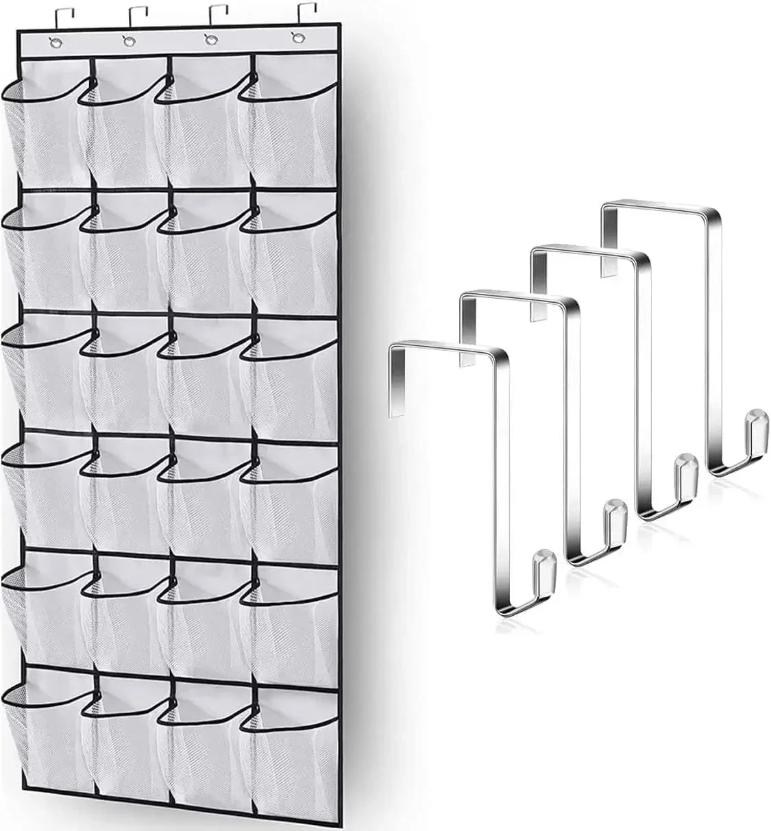 Over The Door Shoe Rack - 12 Pair Hanging Shoe Organizer