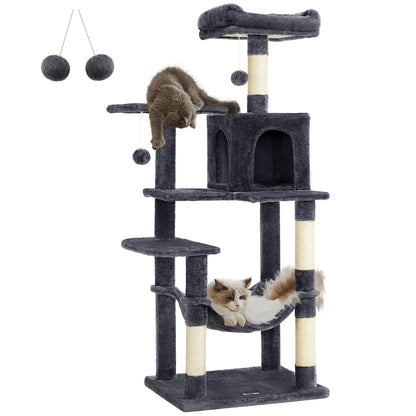 Feandrea Cat Tree, 56.3-Inch Cat Tower for Indoor Cats