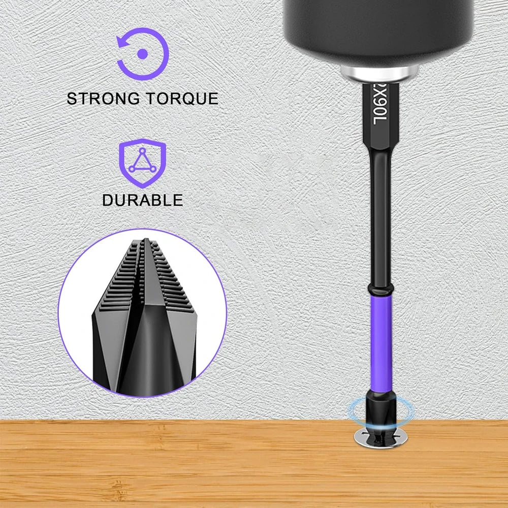 Magnetic Impact Phillips Bit Set - Anti-Slip Long Driver
