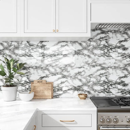 Modern Black and White Marble Contact Paper