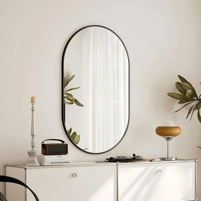 30 Inch Oval Wall Mirror Metal Frame